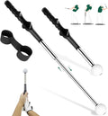 Golf Grip Swing Training Aid - Retractable Click Club Trainer Indoor Practice Warm up Stick Flexible Telescopic Short Club Tempo Sound Release Trainer Devices