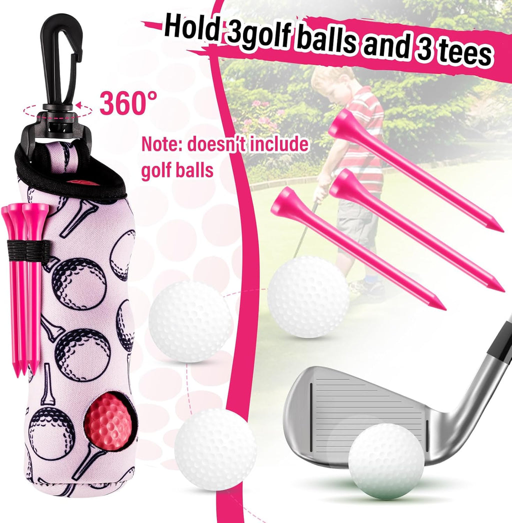 12 Pcs Golf Accessories Kit, Include Golf Tees Golf Towel Golf Ball Bag with Hook Cleaner Brush Divot Tool with Magnetic Ball Marker for Women Ladies Golf Gifts