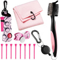12 Pcs Golf Accessories Kit, Include Golf Tees Golf Towel Golf Ball Bag with Hook Cleaner Brush Divot Tool with Magnetic Ball Marker for Women Ladies Golf Gifts