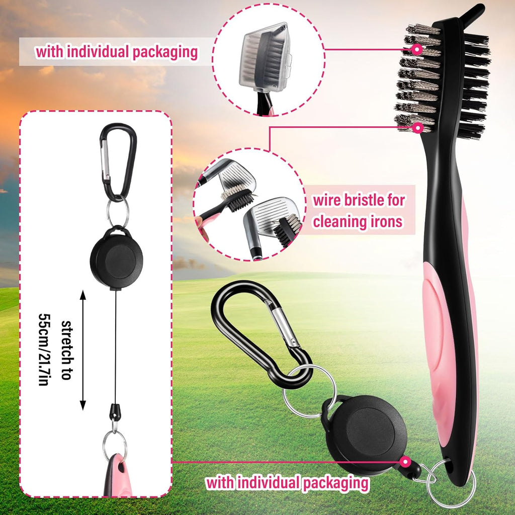 12 Pcs Golf Accessories Kit, Include Golf Tees Golf Towel Golf Ball Bag with Hook Cleaner Brush Divot Tool with Magnetic Ball Marker for Women Ladies Golf Gifts
